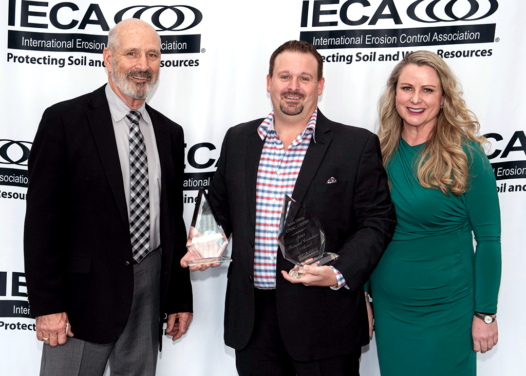 Jerry Sanders (IECA), Adam Dibble (Profile Products) and Samantha Roe (IECA)