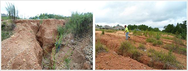 SpreadRite began restoration of this gnarly site by grading all of the deep gullies on March 19, 2015.